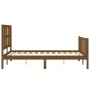 Estructura cama y cabecero madera maciza marrón miel 140x200 cm de vidaXL, Camas y somieres - Ref: Foro24-3192234, Precio: 16...