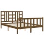 Honey brown solid wood bed frame and headboard 140x200 cm by vidaXL, Beds and slatted bases - Ref: Foro24-3191974, Price: 157...