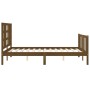 Honey brown solid wood bed frame and headboard 140x200 cm by vidaXL, Beds and slatted bases - Ref: Foro24-3191974, Price: 157...