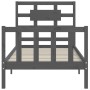 Estructura de cama con cabecero madera maciza gris 90x200 cm de vidaXL, Camas y somieres - Ref: Foro24-3192543, Precio: 116,3...