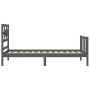 Estructura de cama con cabecero madera maciza gris 90x200 cm de vidaXL, Camas y somieres - Ref: Foro24-3192543, Precio: 116,3...