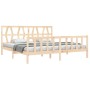 Bed frame with solid wood headboard 200x200 cm by vidaXL, Beds and slatted bases - Ref: Foro24-3192511, Price: 140,65 €, Disc...