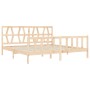 Bed frame with solid wood headboard 200x200 cm by vidaXL, Beds and slatted bases - Ref: Foro24-3192511, Price: 140,65 €, Disc...