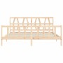 Bed frame with solid wood headboard 200x200 cm by vidaXL, Beds and slatted bases - Ref: Foro24-3192511, Price: 140,65 €, Disc...