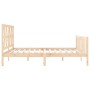 Bed frame with solid wood headboard 200x200 cm by vidaXL, Beds and slatted bases - Ref: Foro24-3192511, Price: 140,65 €, Disc...