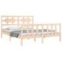 Estructura de cama de matrimonio con cabecero madera maciza de vidaXL, Camas y somieres - Ref: Foro24-3192561, Precio: 159,44...