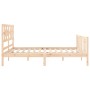 Estructura de cama de matrimonio con cabecero madera maciza de vidaXL, Camas y somieres - Ref: Foro24-3192561, Precio: 159,44...