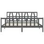 Gray solid wood bed frame with headboard 200x200 cm by vidaXL, Beds and slatted bases - Ref: Foro24-3192513, Price: 167,05 €,...