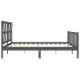 Estructura de cama con cabecero madera maciza gris 200x200 cm de vidaXL, Camas y somieres - Ref: Foro24-3192513, Precio: 166,...