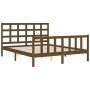 Estructura de cama con cabecero madera marrón miel 160x200 cm de vidaXL, Camas y somieres - Ref: Foro24-3192114, Precio: 164,...