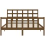 Honey brown wooden bed frame with headboard 160x200 cm by vidaXL, Beds and slatted bases - Ref: Foro24-3192114, Price: 164,49...