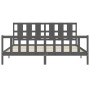 Gray solid wood bed frame with headboard 200x200 cm by vidaXL, Beds and slatted bases - Ref: Foro24-3192253, Price: 174,08 €,...