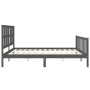 Gray solid wood bed frame with headboard 200x200 cm by vidaXL, Beds and slatted bases - Ref: Foro24-3192253, Price: 174,08 €,...