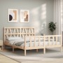 Estructura de cama con cabecero madera maciza 160x200 cm de vidaXL, Camas y somieres - Ref: Foro24-3192501, Precio: 135,99 €,...