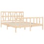 Estructura de cama con cabecero madera maciza 160x200 cm de vidaXL, Camas y somieres - Ref: Foro24-3192501, Precio: 135,99 €,...