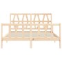 Estructura de cama con cabecero madera maciza 160x200 cm de vidaXL, Camas y somieres - Ref: Foro24-3192501, Precio: 135,99 €,...