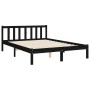 Bed frame with black solid wood headboard 120x200 cm by vidaXL, Beds and slatted bases - Ref: Foro24-3192555, Price: 174,91 €...