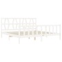 White solid wood bed frame with headboard 200x200 cm by vidaXL, Beds and slatted bases - Ref: Foro24-3192512, Price: 152,21 €...