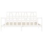 White solid wood bed frame with headboard 200x200 cm by vidaXL, Beds and slatted bases - Ref: Foro24-3192512, Price: 152,08 €...