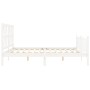 White solid wood bed frame with headboard 200x200 cm by vidaXL, Beds and slatted bases - Ref: Foro24-3192512, Price: 152,21 €...