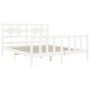 Estructura de cama matrimonio con cabecero madera maciza blanco de vidaXL, Camas y somieres - Ref: Foro24-3192562, Precio: 14...