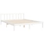 Estructura de cama matrimonio con cabecero madera maciza blanco de vidaXL, Camas y somieres - Ref: Foro24-3192562, Precio: 14...