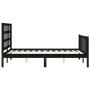 Bed frame with black solid wood headboard 140x200 cm by vidaXL, Beds and slatted bases - Ref: Foro24-3192105, Price: 194,60 €...