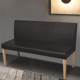 Faux leather bench 139.5 cm dark brown by vidaXL, Benches for halls and storage - Ref: Foro24-241347, Price: 227,53 €, Discou...