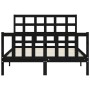 Estructura de cama con cabecero madera maciza negro 140x190 cm de vidaXL, Camas y somieres - Ref: Foro24-3192085, Precio: 171...