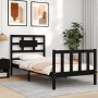 Black solid wood bed frame with headboard by vidaXL, Beds and slatted bases - Ref: Foro24-3192525, Price: 127,01 €, Discount: %