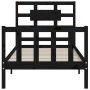 Black solid wood bed frame with headboard by vidaXL, Beds and slatted bases - Ref: Foro24-3192525, Price: 127,01 €, Discount: %