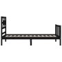 Black solid wood bed frame with headboard by vidaXL, Beds and slatted bases - Ref: Foro24-3192525, Price: 127,01 €, Discount: %