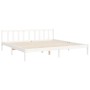 Double bed frame with white solid wood headboard by vidaXL, Beds and slatted bases - Ref: Foro24-3192572, Price: 168,99 €, Di...