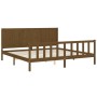 Estructura cama y cabecero madera maciza marrón miel 200x200 cm de vidaXL, Camas y somieres - Ref: Foro24-3192644, Precio: 19...