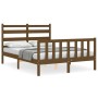 Estructura cama y cabecero madera maciza marrón miel 140x200 cm de vidaXL, Camas y somieres - Ref: Foro24-3192039, Precio: 14...