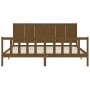 Estructura cama y cabecero madera maciza marrón miel 200x200 cm de vidaXL, Camas y somieres - Ref: Foro24-3192644, Precio: 19...