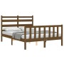 Estructura cama y cabecero madera maciza marrón miel 140x200 cm de vidaXL, Camas y somieres - Ref: Foro24-3192039, Precio: 14...