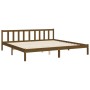 Estructura cama y cabecero madera maciza marrón miel 200x200 cm de vidaXL, Camas y somieres - Ref: Foro24-3192644, Precio: 19...