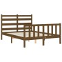 Estructura cama y cabecero madera maciza marrón miel 140x200 cm de vidaXL, Camas y somieres - Ref: Foro24-3192039, Precio: 14...