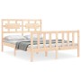 Bed frame with solid wood headboard 120x200 cm by vidaXL, Beds and slatted bases - Ref: Foro24-3192551, Price: 118,96 €, Disc...