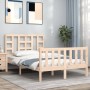 Estructura de cama de matrimonio con cabecero madera maciza de vidaXL, Camas y somieres - Ref: Foro24-3191941, Precio: 112,18...