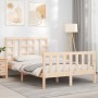 Estructura de cama de matrimonio con cabecero madera maciza de vidaXL, Camas y somieres - Ref: Foro24-3191941, Precio: 112,18...