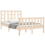 Estructura de cama de matrimonio con cabecero madera maciza de vidaXL, Camas y somieres - Ref: Foro24-3191941, Precio: 112,18...