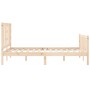 Estructura de cama de matrimonio con cabecero madera maciza de vidaXL, Camas y somieres - Ref: Foro24-3191941, Precio: 112,18...