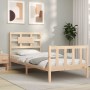 Estructura de cama con cabecero madera maciza 90x200 cm de vidaXL, Camas y somieres - Ref: Foro24-3192541, Precio: 92,37 €, D...