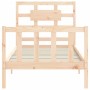 Bed frame with solid wood headboard 90x200 cm by vidaXL, Beds and slatted bases - Ref: Foro24-3192541, Price: 92,37 €, Discou...