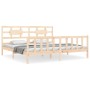 Double bed frame with solid wood headboard by vidaXL, Beds and slatted bases - Ref: Foro24-3192571, Price: 175,05 €, Discount: %