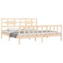 Double bed frame with solid wood headboard by vidaXL, Beds and slatted bases - Ref: Foro24-3192571, Price: 175,05 €, Discount: %