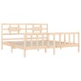 Double bed frame with solid wood headboard by vidaXL, Beds and slatted bases - Ref: Foro24-3192571, Price: 175,05 €, Discount: %