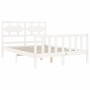 White solid wood bed frame with headboard 120x200 cm by vidaXL, Beds and slatted bases - Ref: Foro24-3192552, Price: 136,40 €...